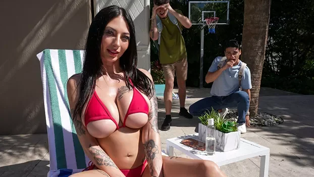 Selina Garcia Seduces Two Neighbors To A Threesome (Brunette)