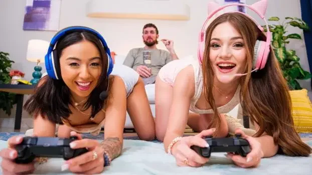 Two Slutty Pussies, One Girthy Cock (Asian)