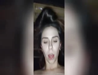 Slutty girl gets a creampie in her pussy