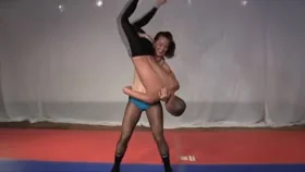 Hit the Mat: Topless Self Defense Wrestling Femdom