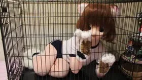 Pink Kitty Caged Pet Slave Bondage Submisson Ahegao Cosplay