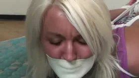 Hot Blonde Hogtied and Forced to Cum