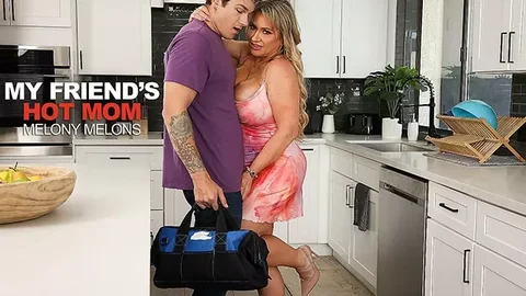 Busty MILF Melony Melons Thanks Son’s Friend By Getting His Cock Wet (Blonde)