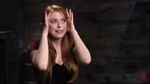 Red Headed Slut Is Bound, Tormented, Double Penetrated and Made to Cum