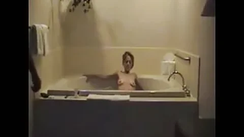 Donna Sucks a Cock off in Hot Tub before the 4 MAN GANG BANG