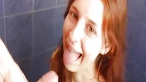 Pissing into this babe’s sweet mouth