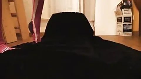 Masked busty babe chockes while deepthroating