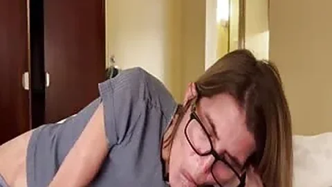 Homemade video of skinny granny sucking and riding