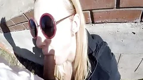 Outdoor fucking with a slutty blonde
