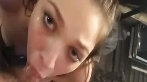 Deep throat with a massive facial for a cute girlfriend