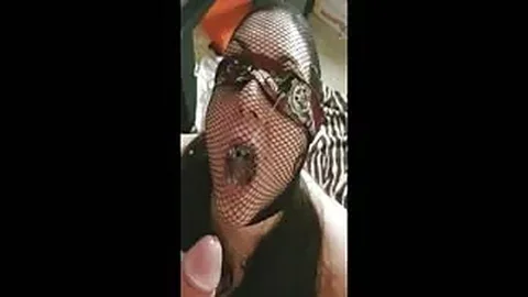 Cumslut in fishnets takes many facials comp