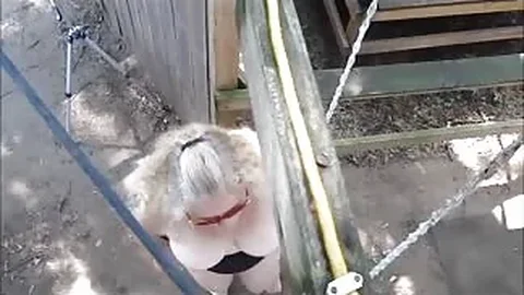 Chubby Wife On Swing