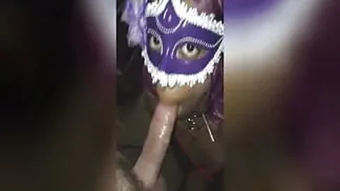 PURPLE HAIRED EBONY SUCKS EVERYTHING OUT