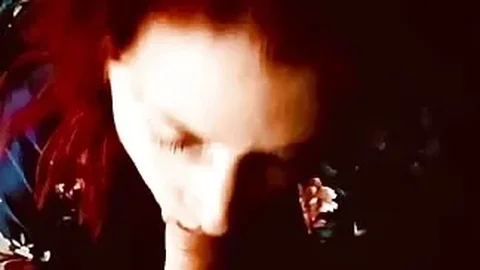 Redhead milf sucks cock with great eye contact