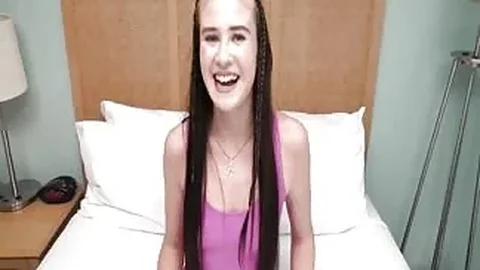 Tall and slender 18 yr old sucks a fat cock