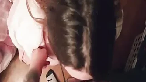 Nerdy babe works hard to please