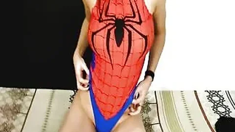 Girlfriend sprayed with cum after sucking dick in her cosplay