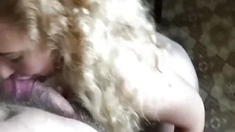 Blonde gets her hairy pussy covered in jizz