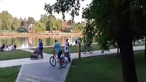 Skinny chick deepthroats and swallows cum in nature