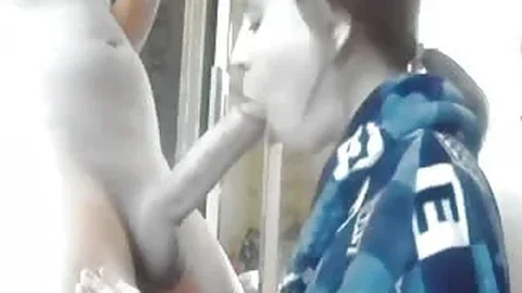 Naughty girl deepthroats a huge dick