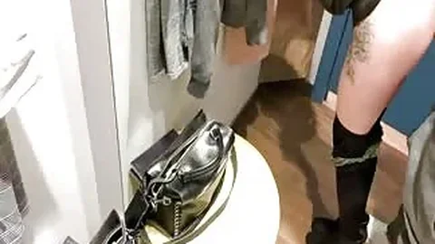 Kinky chick doggy styled in the changing room