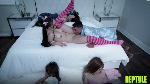 “You Aren’t Gay?!” Tricking Three Girls At The Sleepover (New Experiment) (Blowjobs)